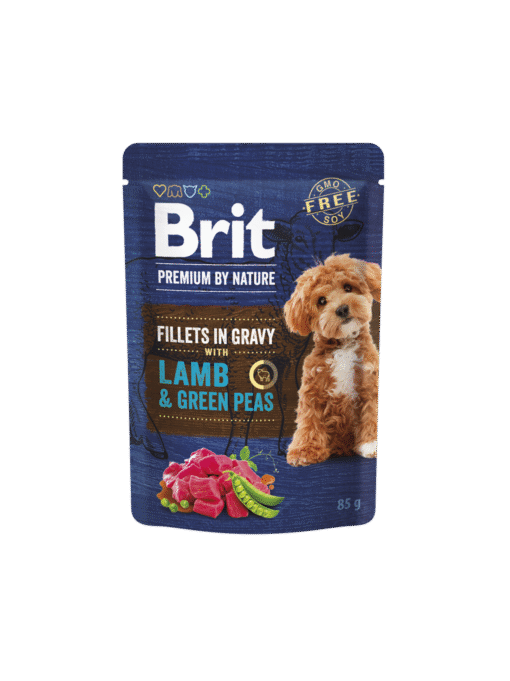 Brit Premium by Nature Dog Fillets in Gravy Lamp & Green Peas (Agneau et Petits Pois) 85 g
