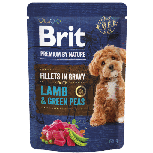 Brit Premium by Nature Fillets in Gravy Lamp and Green Peas Dog (Agneau et Petits Pois) 85 g