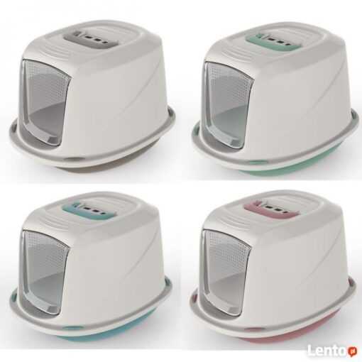 Bac à litière Fermé pour Chat Georplast Galaxy Deluxe (Bleu Ciel | Rose | Gris) – Image 4