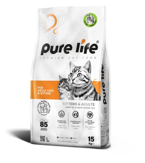 Croquettes Kitten et Adulte Purelife 15kg