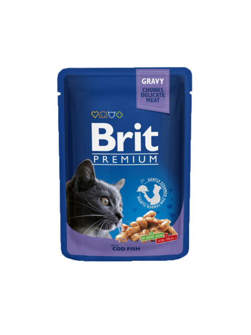 Brit Premium Pochon Cabilllaud pour chat adult 100g