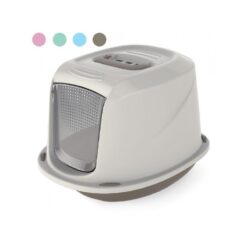 Bac à litière Fermé pour Chat Georplast Galaxy Deluxe (Bleu Ciel | Rose | Gris)