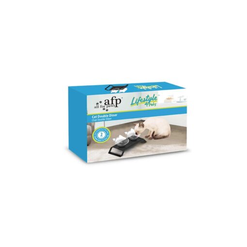 Gamelles surélevées Premium Afp pour chat 2 x 200 ml