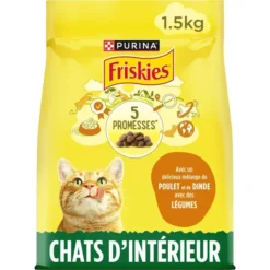 FRISKIES Croquettes Indoor Chatons Poulet et Légumes 1,5Kg