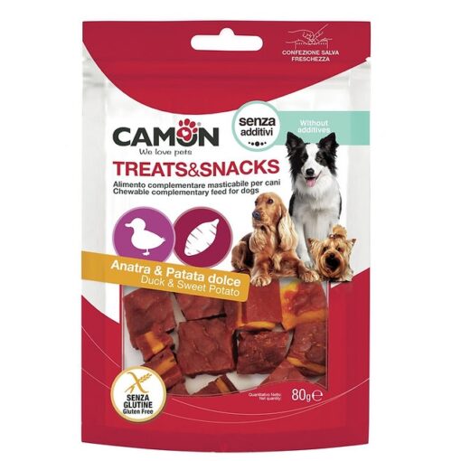 Camon Cubes pour Chien Canard et Patate Douce 80g