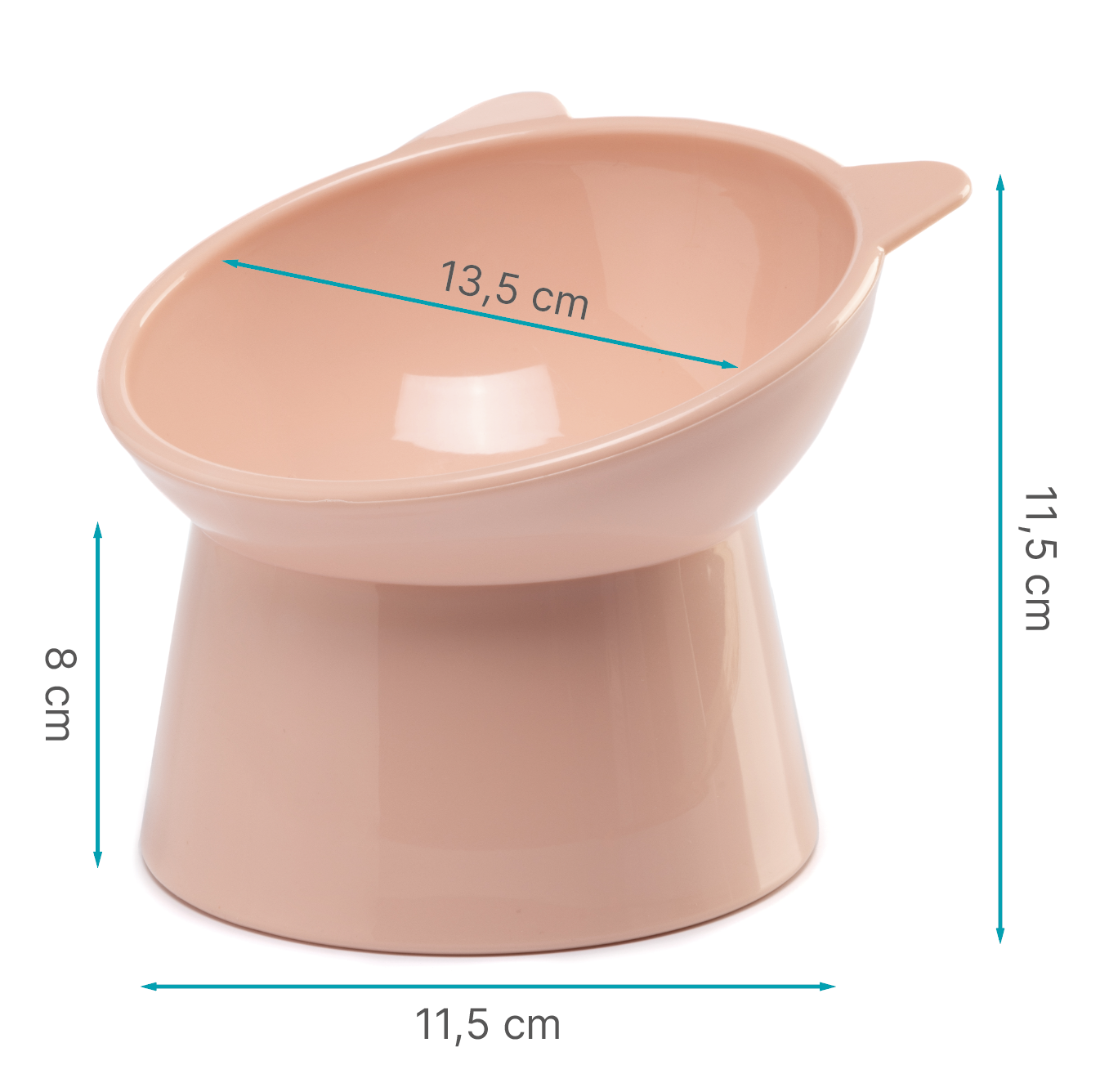 Gamelle surélevée Leopet Rose pour chat 150ml – Image 2