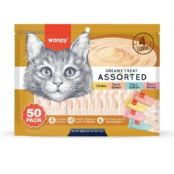 WANPY 50 friandises Crémeuses Assortiment plusieurs saveurs (50x14g)