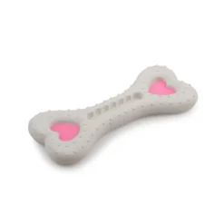 Alternative view of Jouet AFP Os de dentition en Latex Forme de Coeur Rose