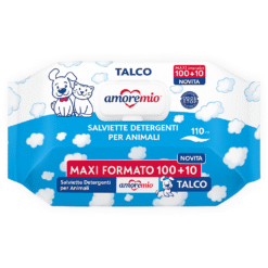 Lingettes Amoremio humides pour chiens et chats (100 PCS+10 Gratuites) Talc