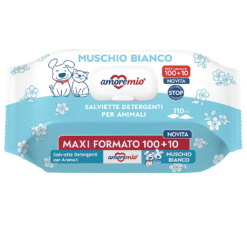 Lingettes Amoremio humides pour chiens et chats (100 PCS+10 Gratuites) MOUSSE BLANCHE