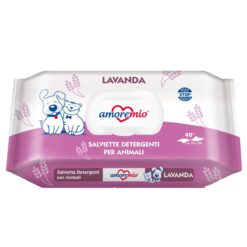 Lingettes Amoremio humides pour chiens et chats (40 PCS) Lavande