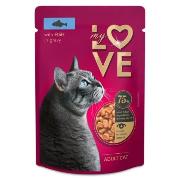 My Love Pochons en Sauce Pour Chat Au Poisson 85 g