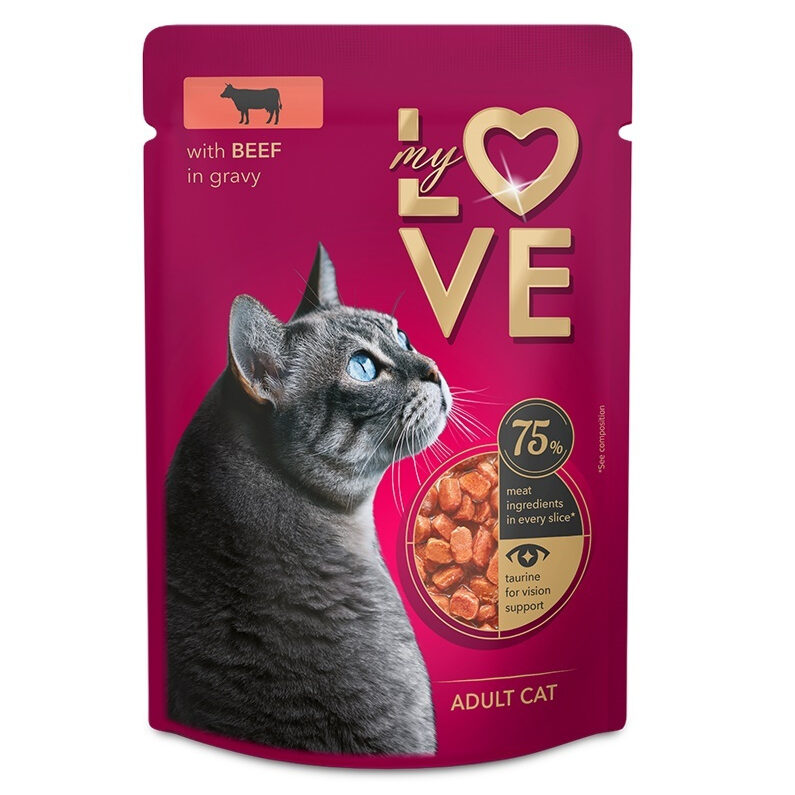 My Love Pochons en Sauce Pour Chat Au Boeuf 85 g