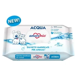 Lingettes Amoremio humides pour chiens et chats (40 PCS) Acqua