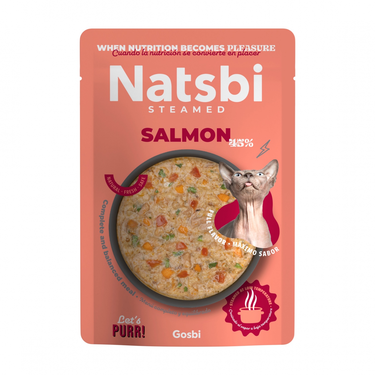 Gosbi Natsbi Steamed Pour Chat Saumon 80g