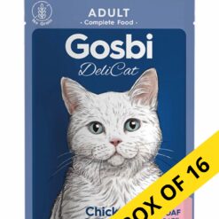 Gosbi Delicat Au Poulet & Dinde Loaf Aliment Complet Pour Chat Adulte 70g Boite de 16 Sachets Promo