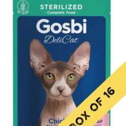 Gosbi Delicat Au Poulet & Crevette Loaf Aliment Complet Pour Chat Stérilisé 70g Boite de 16 Sachets Promo