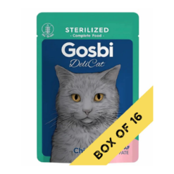 Gosbi Delicat Au Poulet Loaf Aliment Complet Pour Chat Stérilisé 70 g Boite de 16 Sachets Promo