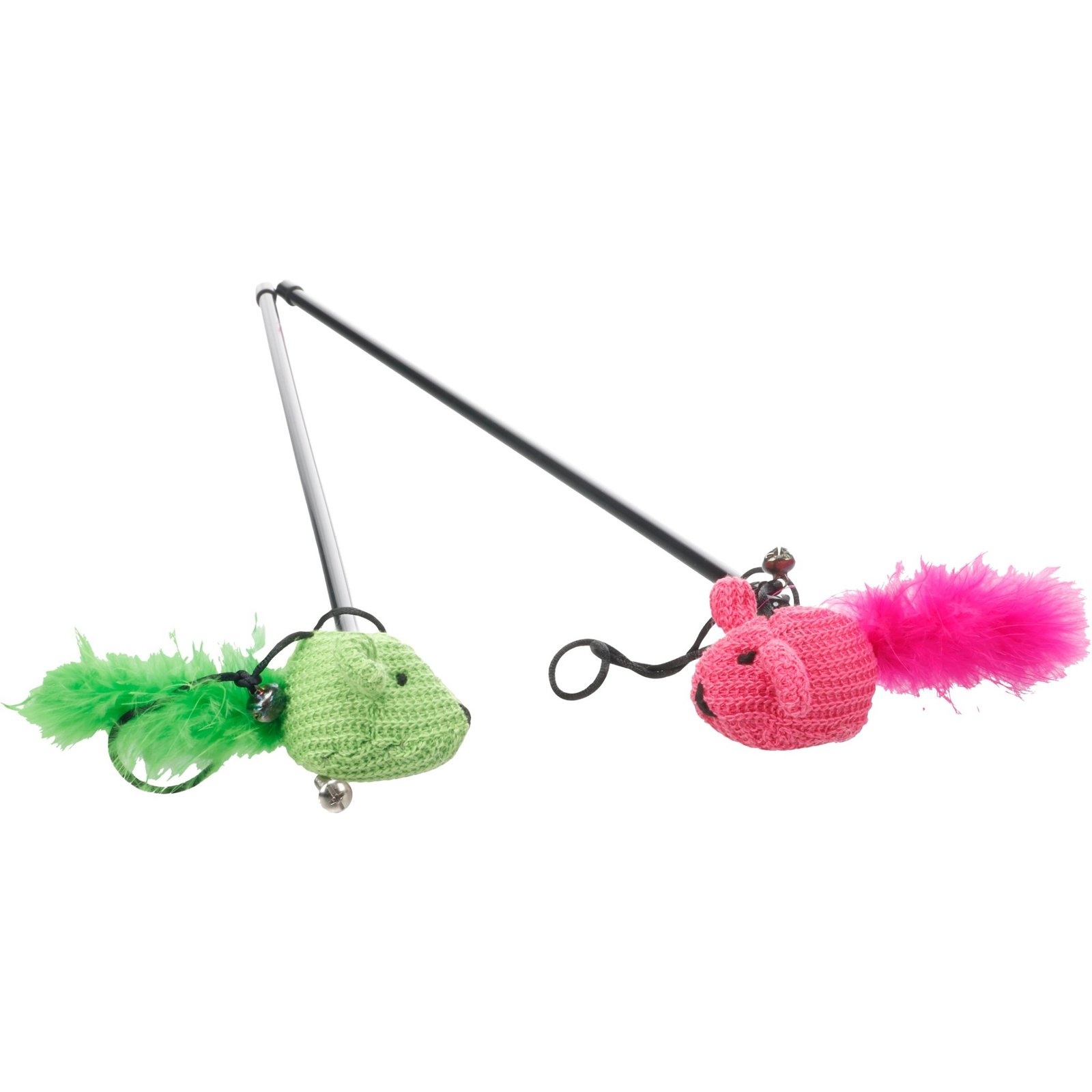 Jouet Flamingo Chat Vera Canne à pêche avec Souris (Vert | Rose) – Image 6