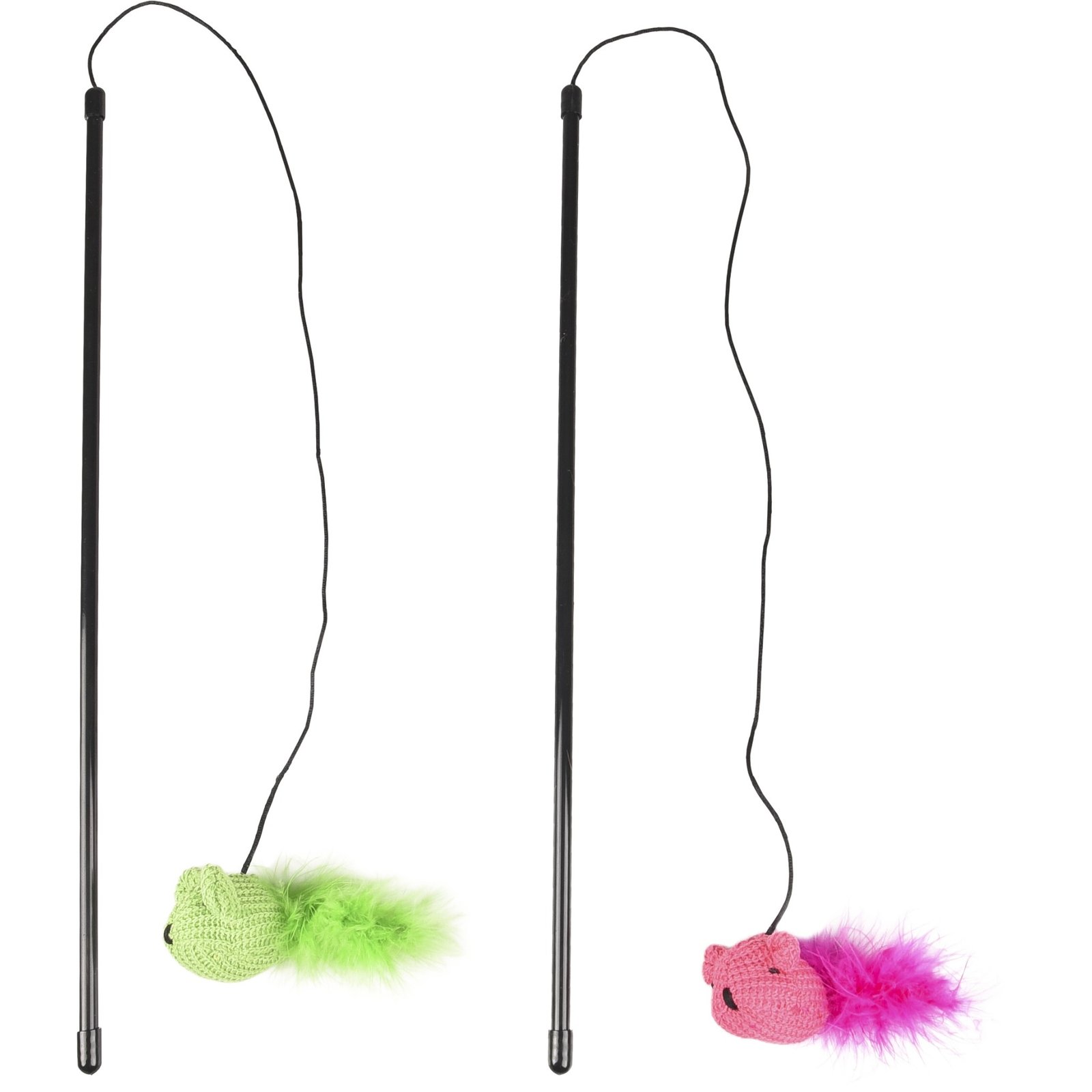 Jouet Flamingo Chat Vera Canne à pêche avec Souris (Vert | Rose) – Image 4