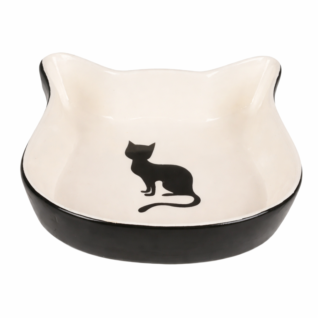 Flamingo Gamelle Pour La Nourriture et L'eau Nala Chat Noir & Blanc 220ml