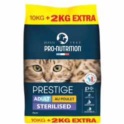 Pro-Nutrition Prestige Chat Adulte Sterilisé Poulet 10Kg +2Kg Gratuit