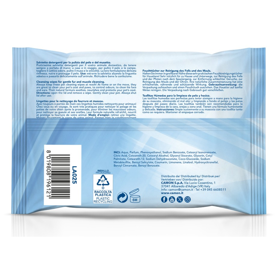 Camon Lingettes nettoyantes parfumées au bois blanc (40 pcs) – Image 2