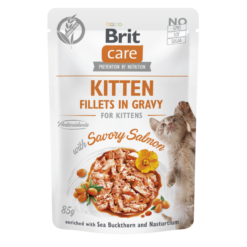 Brit Care Pochons en Sauce Pour Chaton Filets de Saumon 85g