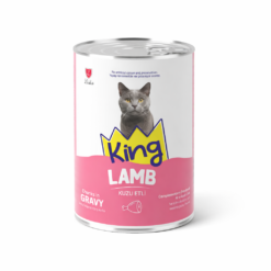 King Pâtée pour Chat Morceaux d'Agneau en Sauce 400 g