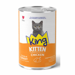 King Pâtée pour Chaton Morceaux de Poulet en Sauce 400 g