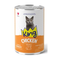 King Pâtée pour Chat Morceaux de Poulet en Sauce 400 g