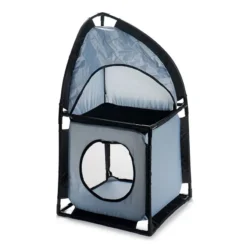 Tour D'angle Pour Chat En Métal Et Polyester Gris 69x35,5x35,5cm