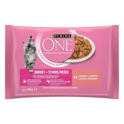 Purina ONE® Sachets pour Chaton au Saumon et aux Carottes 4x85 g