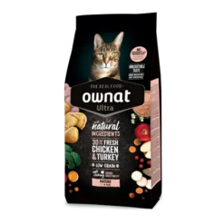 Ownat Ultra Mature Stérilisé Faible en Graines avec Poulet & Dinde 3kg