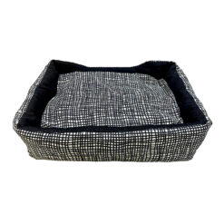 Lit pour Chien premium Motif Noir et Blanc Gris 95x65x22cm