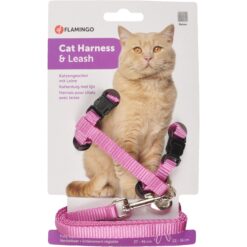 Harnais avec laisse Flamingo Ziggi Rose
