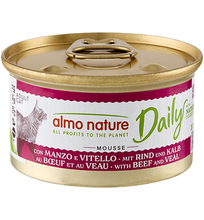 Almo Nature Daily en Mousse 85g | Chat Adulte | Boeuf et Veau