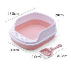 Alternative view of Bac à litière semi fermé avec côté haut pour chat et Pelle incluse (Rose | Bleu | Vert)