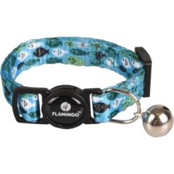 Collier Flamingo Chaton Minou Bleu Turquoise Motif Poisson