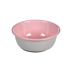 Gamelle Pour la Nourriture et L'eau Nell Rond Gris Clair & Rose - Flamingo ( 250 ml | 350 ml )