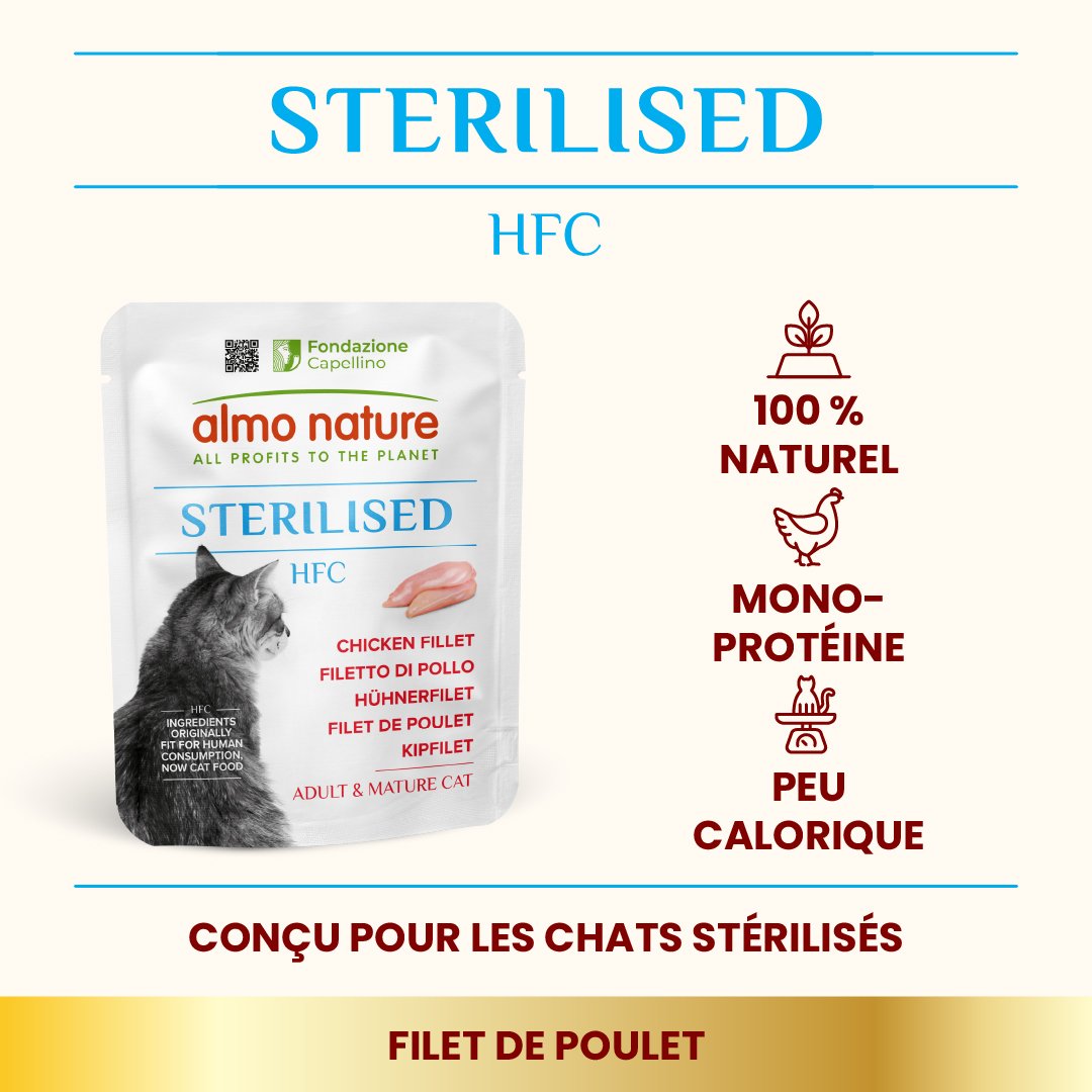 Almo Nature HFC Sterilised 50g | Chat Stérilisé Adulte | Filet de Poulet – Image 3