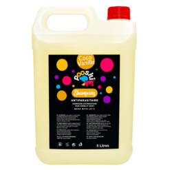 Shampoing Anti-Parasites Pooshi Chien et Chat Coco Vanille (5L)