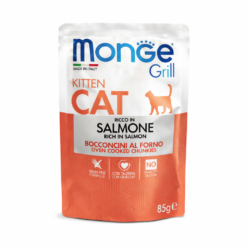 Monge Pochons Grill Chunkies en gelée Pour Chaton Riches en Saumon 85g
