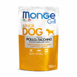 Monge Pochons Grill Chunkies Pour Choit et Junior Riches en Poulet et Dinde 100g