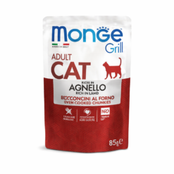 Monge Pochons Grill en Gelée Pour Chat Adulte Riches en Agneau 85g