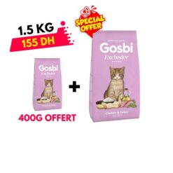 Gosbi Croquettes Exclusive Poulet et Dinde Pour Chaton 1,5kg +400g Gratuit
