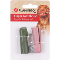 Brosse à Dents De Doigt Dentes Pour Chien - Flamingo