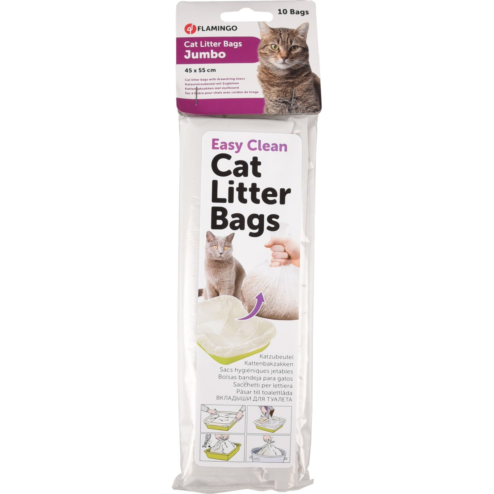 Sacs à litière Blanc pour Chats Flamingo (55x45CM) 10PCS