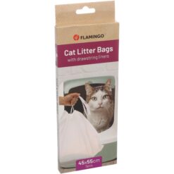 Sacs à litière pour chats Jumbo Blanc (45cm x 55cm) 5PCS