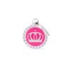 Médaille Glam Couronne Fuchsia avec Strass